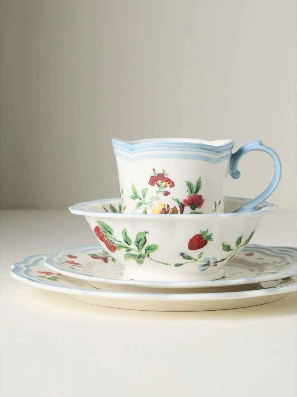 Anthropologie Camille Stoneware Dessert Plates, Set of 4